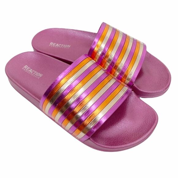 Kenneth Cole Reaction Pool Pipes Pink Slides Sz 7 - Picture 1 of 7